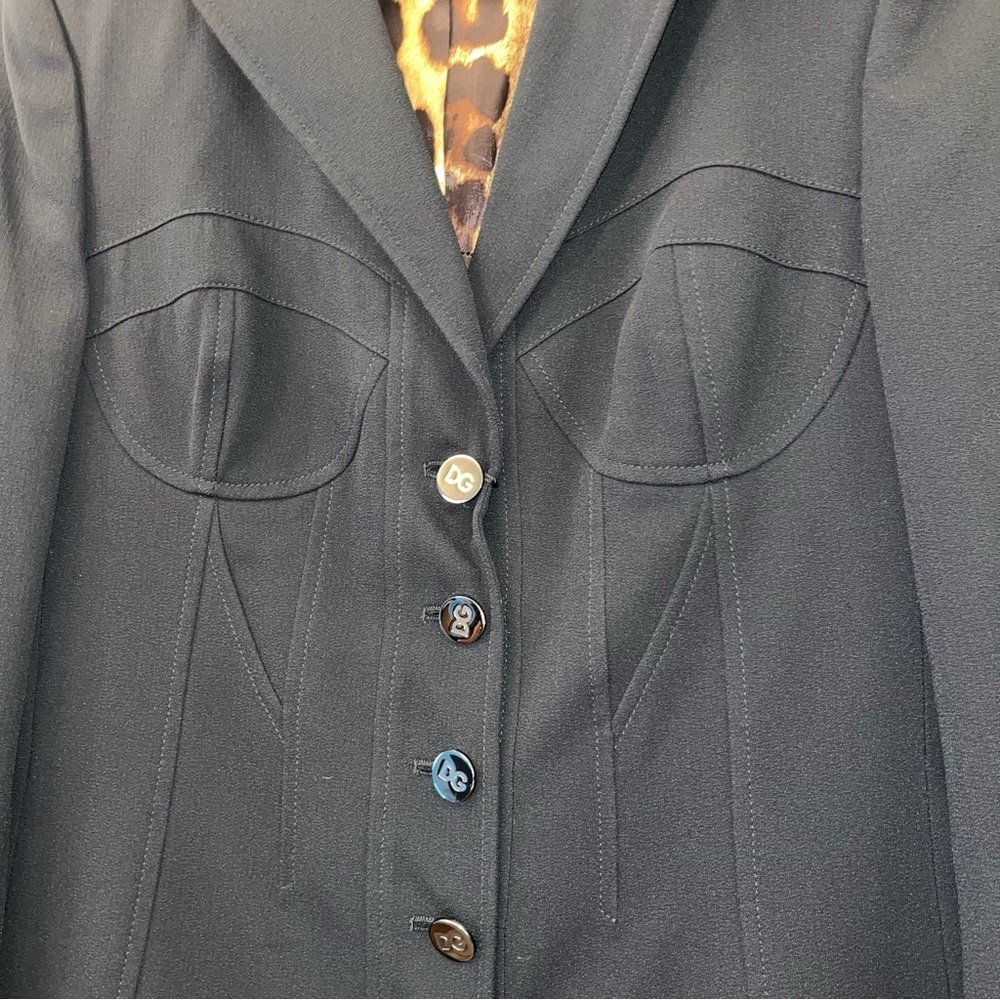 Dolce & Gabbana Black Bustier Blazer Jacket Y2K Single Breasted US 6 NWT ⚪️ - Picture 5 of 16